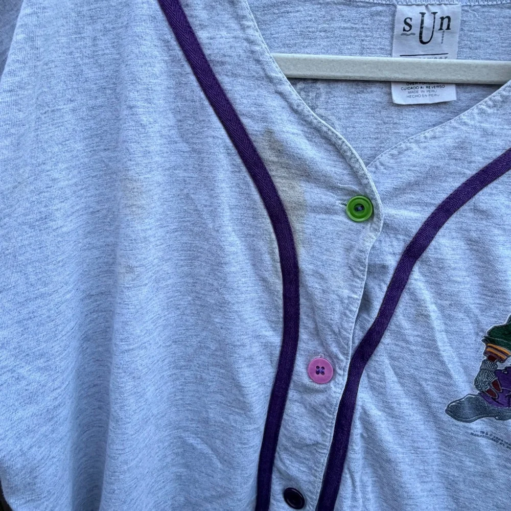 Vintage 1994 Looney Tunes Bugs Taz Sylvester Baseball Shirt Distressed Size L